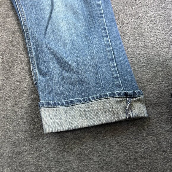 Old Navy Womens Low Waist Cuffed Hem Blue Denim Stretch Capri Jeans Size 12 2005 - Picture 11 of 13